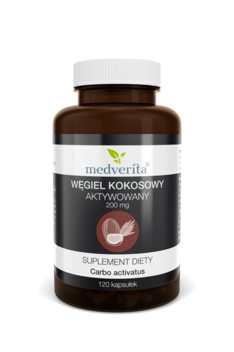Medverita Węgiel kokosowy aktywny 200 mg 120 kapsułek Medverita Węgiel kokosowy aktywny 200 mg 120 kapsułek