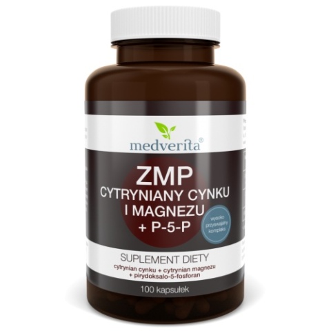 Medverita ZMP cytryniany Zn i Mg + P-5-P 100 kapsułek Medverita ZMP cytryniany Zn i Mg + P-5-P 100 kapsułek