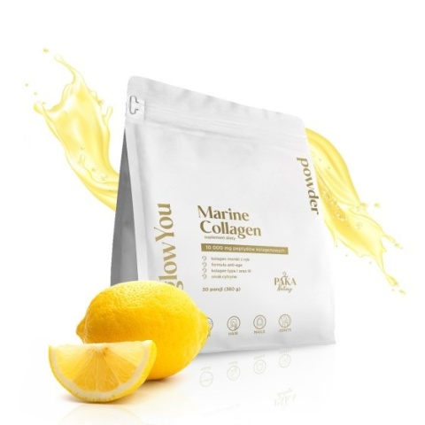 Paka Natury Kolagen morski glowYou 10000 mg 360 g 30 porcji smak cytrynowy Paka Natury Kolagen morski glowYou 10000 mg 360 g 30 porcji smak cytrynowy