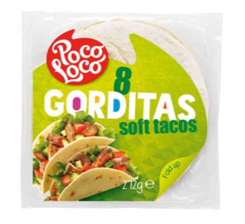 Poco Loco Gorditas Soft Tacos 15 cm 8 sztuk 272 g Poco Loco Gorditas Soft Tacos 15 cm 8 sztuk 272 g