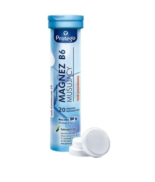 Protego Magnez B6 Musujący 20 tabletek musujących o smaku pomarańczowym