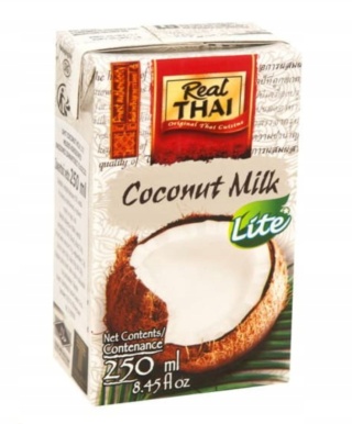 Real Thai Kokosowy ekstrakt 55% Mleczko kokosowe Light tłuszcz 6% UHT 250ml