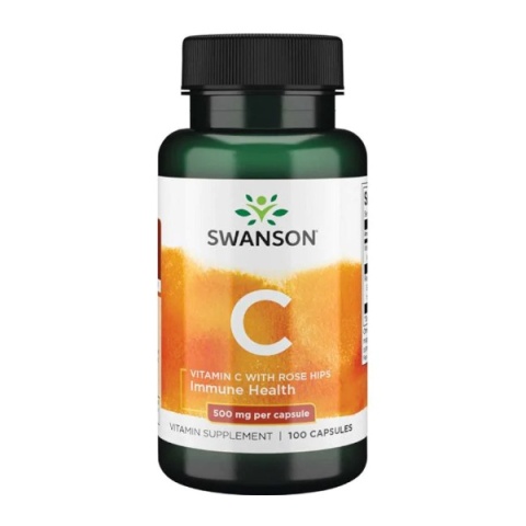 Swanson Witamina C500 + dzika róża 100 kapsułek Swanson Witamina C500 + dzika róża 100 kapsułek