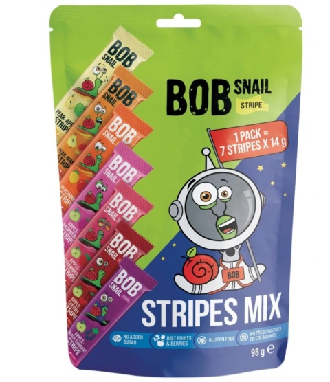 BOB SNAIL Przekąski stripe mix 7x14gr BOB SNAIL Przekąski stripe mix 7x14gr