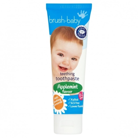 BRUSH-BABY Teething Toothpaste pasta z rumiankiem 0-2 lat 50ml jabłko-mięta BRUSH-BABY Teething Toothpaste pasta z rumiankiem 0-2 lat 50ml jabłko-mięta