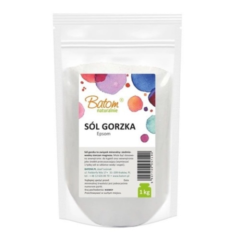 Batom Sól Epsom (Kąpielowa) 1 kg Batom Sól Epsom (Kąpielowa) 1 kg