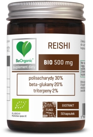 BeOrganic by Aliness Reishi BIO ekstrakt 30/20/2 500 mg 50 kapsułek