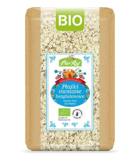 Bio Raj Płatki Owsiane Bezglutenowe BIO Polska 1 kg Bio Raj Płatki Owsiane Bezglutenowe BIO Polska 1 kg