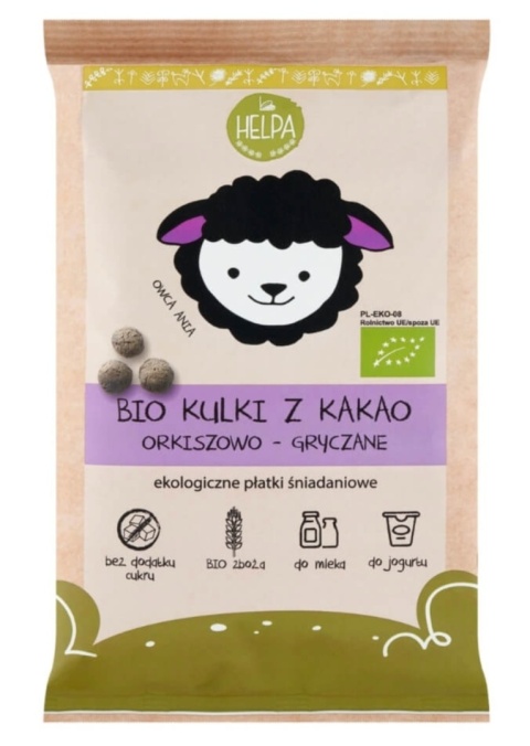 Helpa Kulki Orkiszowo - Gryczane Z Kakao Bez Dodatku Cukrów BIO 160 g Helpa Kulki Orkiszowo - Gryczane Z Kakao Bez Dodatku Cukrów BIO 160 g