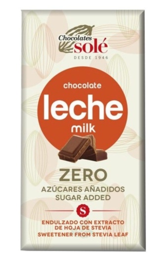 SOLE Czekolada mleczna bez cukru ze stewią KETO 100gr