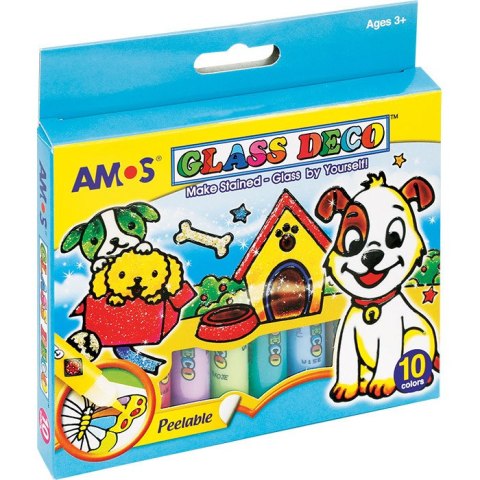 FARBY WITRAŻOWE AMOS 10,5ml*10 KOLORÓW Amos FARBY WITRAŻOWE AMOS 10,5ml*10 KOLORÓW Amos