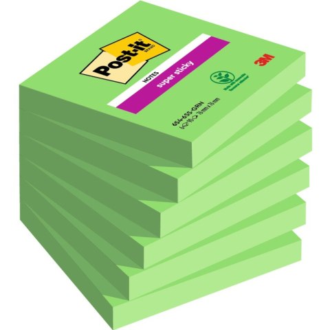 KARTECZKI POST-IT SUPER STICKY 76x76mm ZIELONE (6x90) Post-it KARTECZKI POST-IT SUPER STICKY 76x76mm ZIELONE (6x90) Post-it