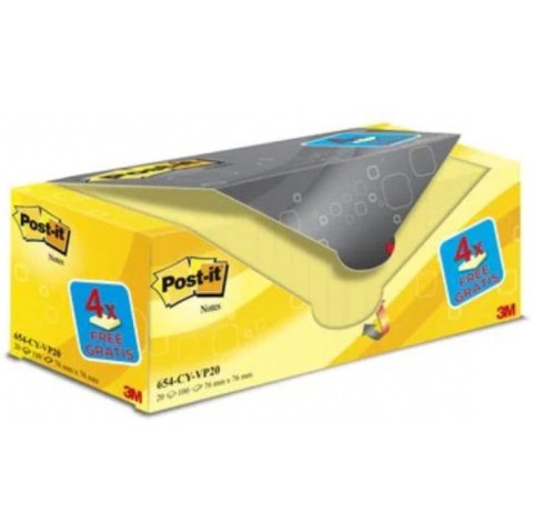 Karteczki Post-it 76x76mm (654CY-VP20) żółte (20x100) Post-it Karteczki Post-it 76x76mm (654CY-VP20) żółte (20x100) Post-it