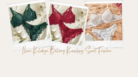 Komplet koronkowej bielizny Sweet Fashion Emma „S” - Malachitowa Zieleń Komplet koronkowej bielizny Sweet Fashion Emma „S” - Malachitowa Zieleń