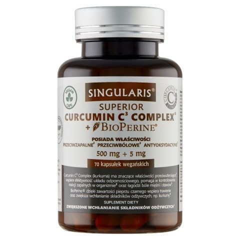 Singularis Superior Curcumin C3 Complex + Biperine 70 kapsułek wegańskich Singularis Superior Curcumin C3 Complex + Biperine 70 kapsułek wegańskich