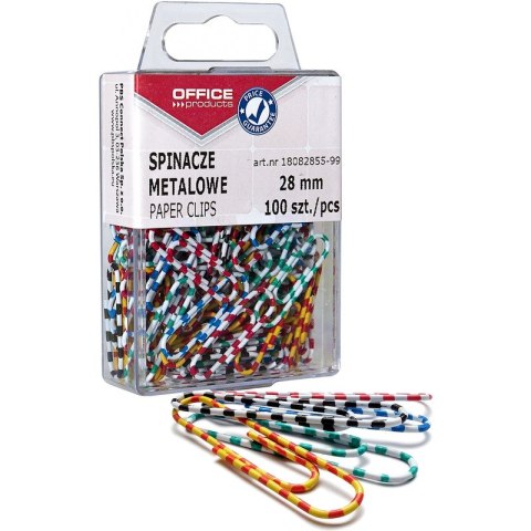 Spinacze metalowe OFFICE PRODUCTS Zebra, powlekane Office Products Spinacze metalowe OFFICE PRODUCTS Zebra, powlekane Office Products