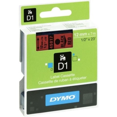 TAŚMA DYMO D1 12mm*7m CZERWONA (CZARNY TEKST) Dymo