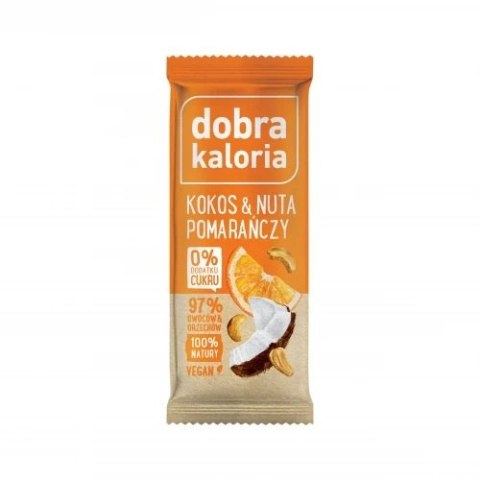 Dobra Kaloria Baton kokos & nuta pomarańczy 35g Dobra Kaloria Baton kokos & nuta pomarańczy 35g