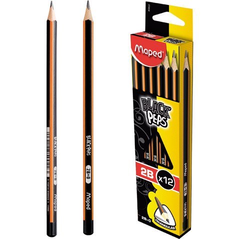 OŁÓWEK DREWNIANY MAPED BLACK'PEPS 2B BEZ GUMKI Maped OŁÓWEK DREWNIANY MAPED BLACK'PEPS 2B BEZ GUMKI Maped