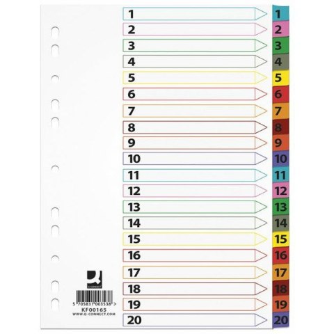 Przekładki mylar Q-Connect A4 1-20 Q-CONNECT Przekładki mylar Q-Connect A4 1-20 Q-CONNECT