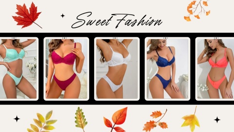 Komplet bielizny Sweet Fashion Aurora "S" - Burgundowy