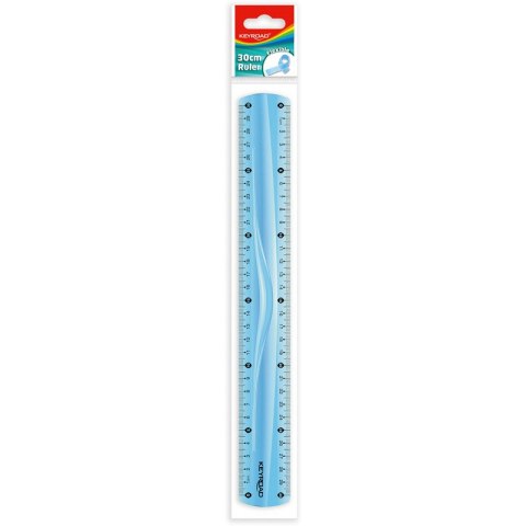 Linijka plastikowa Keyroad 30cm elastyczna niebieska KEYROAD