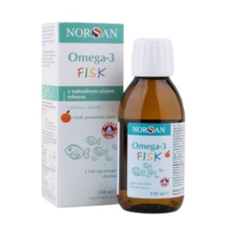 Norsan Omega-3 Fisk dla dzieci olej rybny 150 ml o smaku pomarańczowym