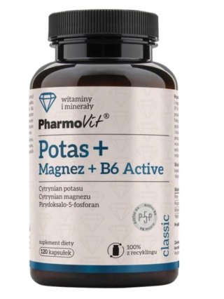 Pharmovit Potas + Magnez + B6 Active 120 kapsułek