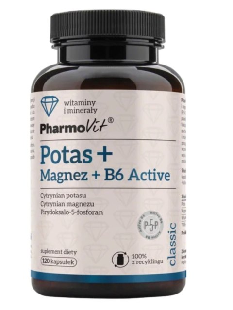 Pharmovit Potas + Magnez + B6 Active 120 kapsułek