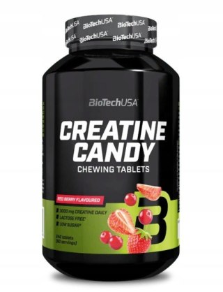 BioTech USA Creatine Candy 240 tabletek do żucia o smaku red berry