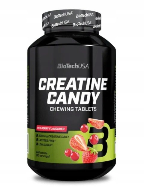 BioTech USA Creatine Candy 240 tabletek do żucia o smaku red berry