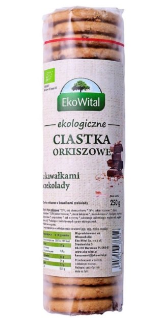 EKO WITAL CIASTKA ORKISZOWE Z KAWAŁKAMI CZEKOLADY BIO 250g