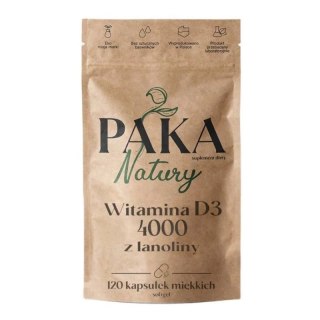 Paka Natury Witamina D3 4000 z lanoliny 120 kapsułek miękkich