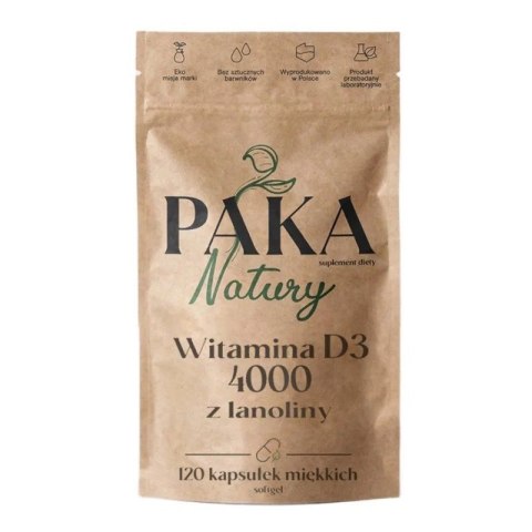 Paka Natury Witamina D3 4000 z lanoliny 120 kapsułek miękkich