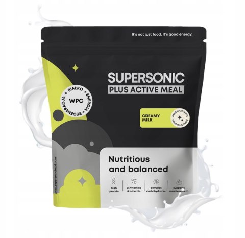 SUPERSONIC Food Powder PLUS ACTIVE MEAL 1000 g o smaku kremowego mleka