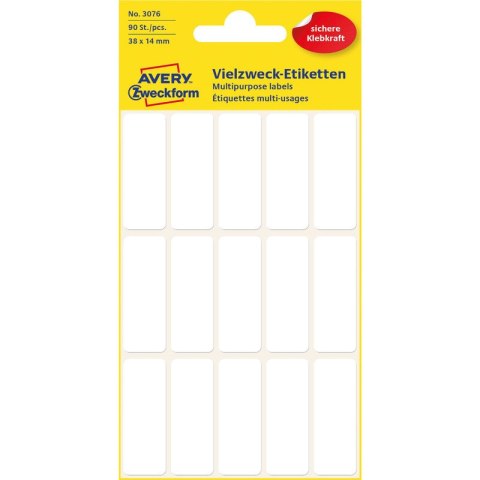 ETYKIETY AVERY 38*14mm DO OPISU RĘCZNEGO BIAŁE (6) Avery Zweckform