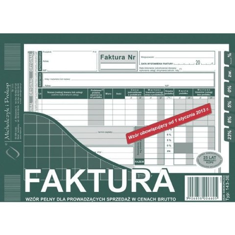 FAKTURA BRUTTO A5 (O+1K) Michalczyk i Prokop