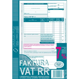 FAKTURA VAT RR A5 (O+1K) Michalczyk i Prokop