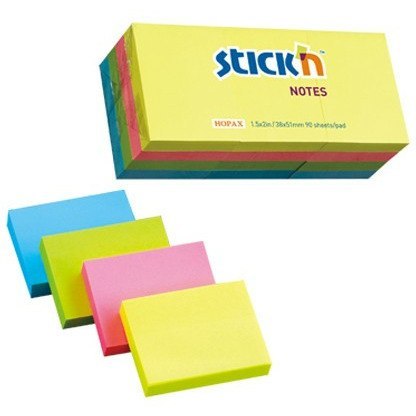 KARTECZKI STICK'N 38x51mm 4 KOLORY NEON (12x100) STICK'N KARTECZKI STICK'N 38x51mm 4 KOLORY NEON (12x100) STICK'N