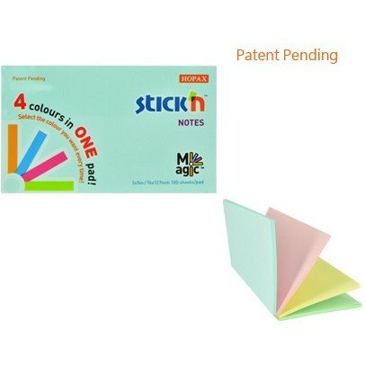 KARTECZKI STICK'N 76*127mm 4 KOLORY PASTEL (100) STICK'N