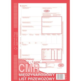CMR MIĘDZYNARODOWY LIST PRZEWOZOWY A4 (O+4K) NUMEROWANY Michalczyk i Prokop