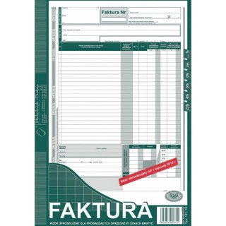 FAKTURA BRUTTO A4 (UPROSZCZONA) (O+1K) Michalczyk i Prokop