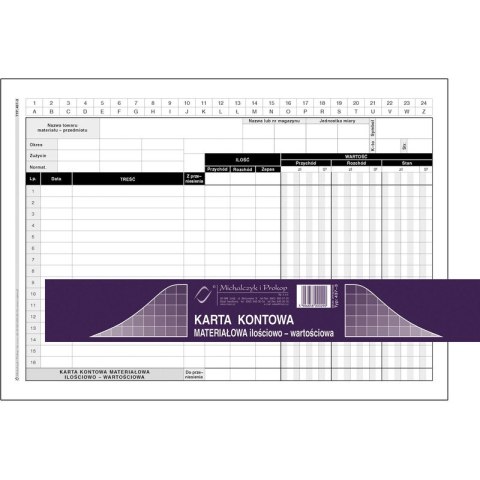 KARTA KONTOWA MATERIAŁOWA A5 (OFFSET) (20) Michalczyk i Prokop