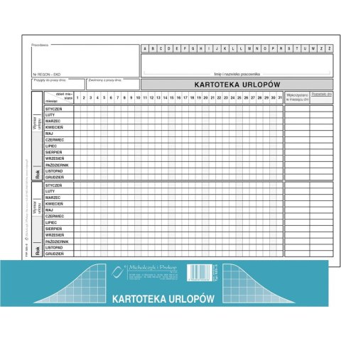 KARTOTEKA URLOPÓW A5 (OFFSET) (20) Michalczyk i Prokop
