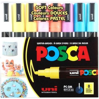 Markery z farbą plakatową Uni POSCA PC-3M 8 koloró Uni