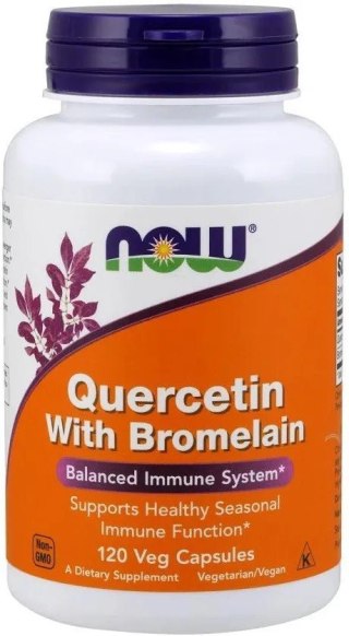 Now Foods Quercetin with Bromelain kwercetyna bromelaina 120 vege kapsułek
