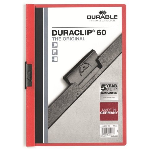 SKOROSZYT Z KLIPSEM DURABLE DURACLIP 60 CZERWONY Durable