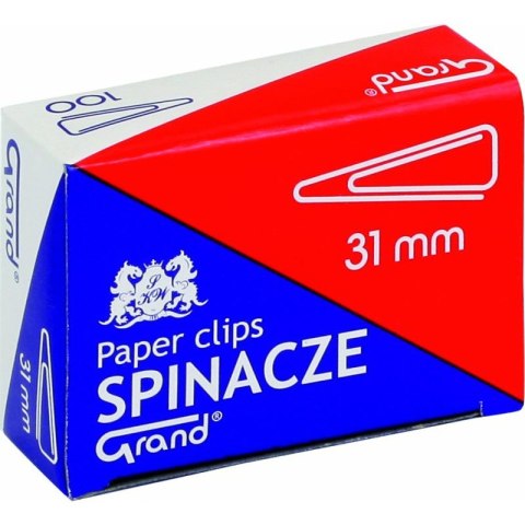 SPINACZE BIUROWE TRÓJKĄTNE 31mm (100) Grand SPINACZE BIUROWE TRÓJKĄTNE 31mm (100) Grand