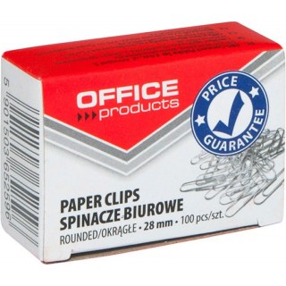 Spinacze biurowe Office Products 28mm okrągłe (100) Office Products
