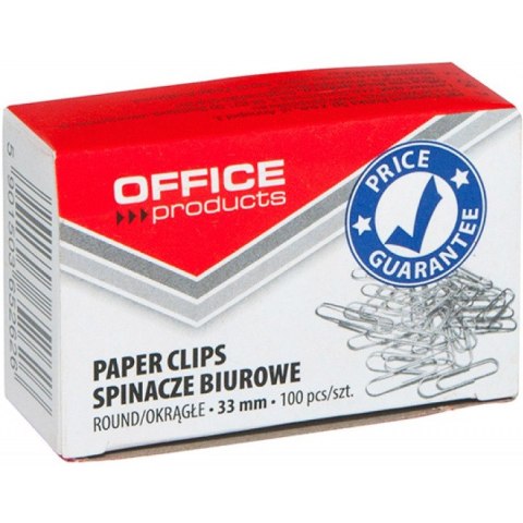 Spinacze biurowe Office Products 33mm okrągłe (100) Office Products Spinacze biurowe Office Products 33mm okrągłe (100) Office Products